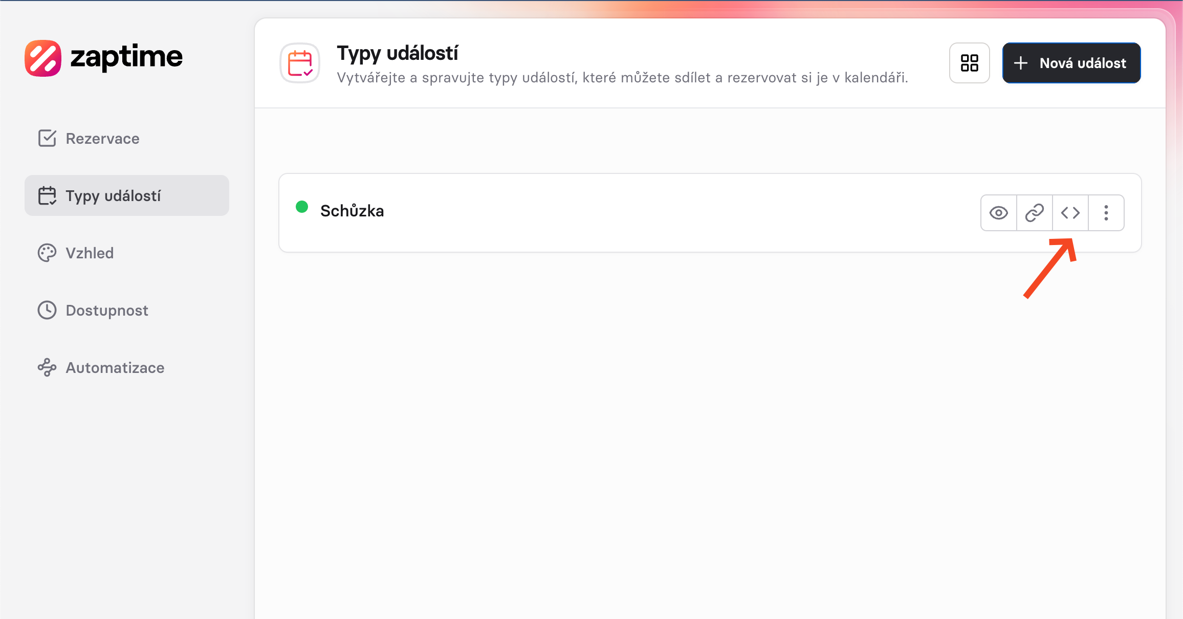 Zobrazit kód potřebný pro vložení na stránku